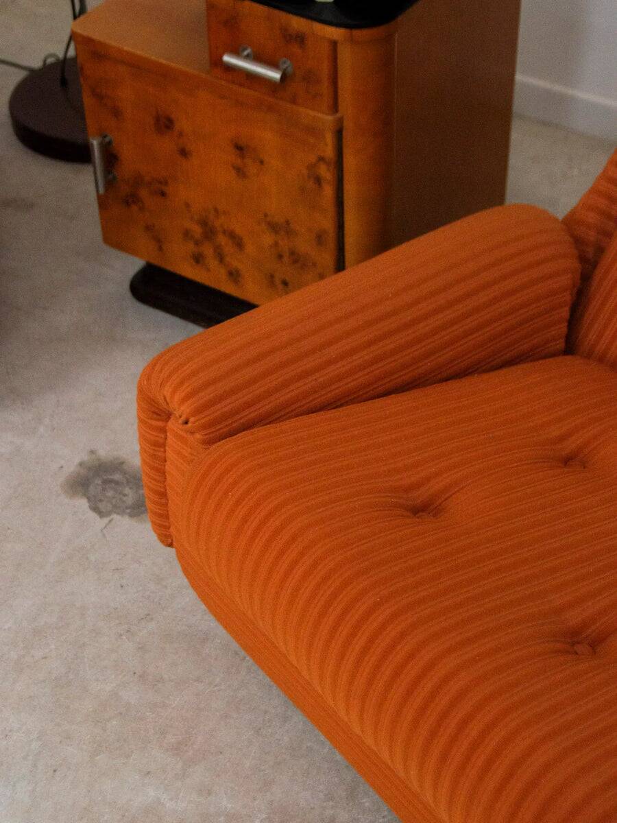 Paire de fauteuils Atlantis Orange République Tchèque 1970