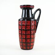 Vase en céramique Fat Lava avec texture en relief, poterie ouest-allemande, années 1970.