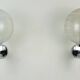 Pair of vintage wall lights structured glass and chrome 1970/80