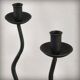 Pair of postmodern brutalist candlesticks in wrought iron, France, 1980s