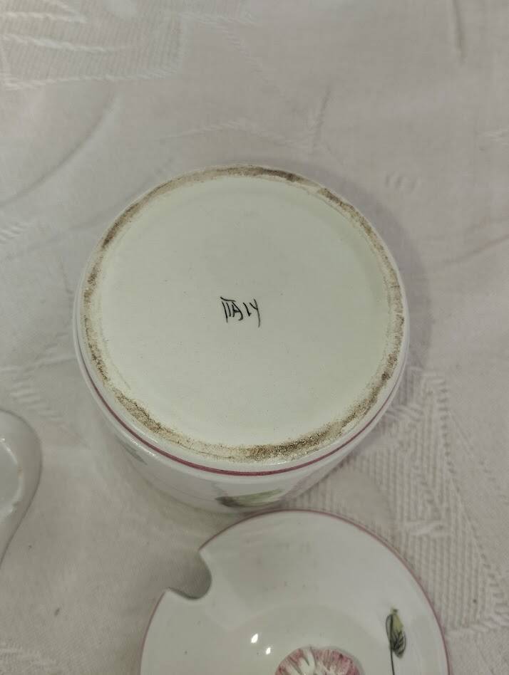 Vintage ceramic confit pot with spoon – 1950s