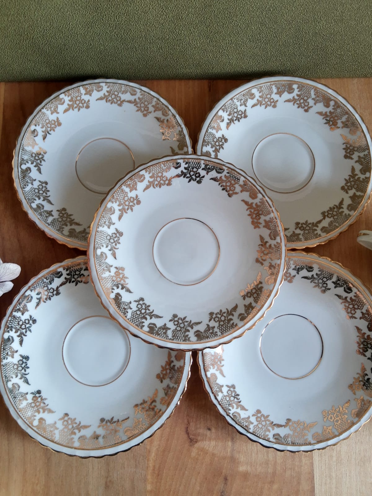 Ensemble service à café 5 tasses et sous tasses Porcelaine de Luxe ADP France
