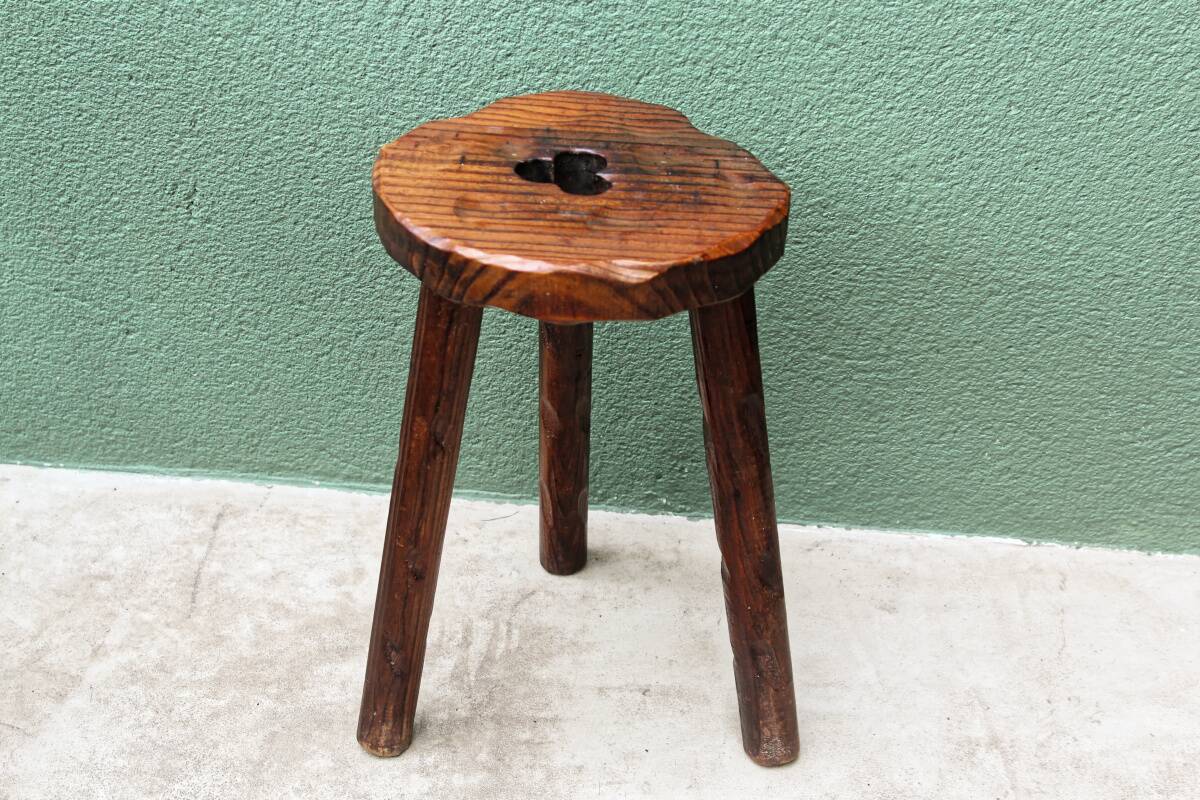 Wooden tripod stool