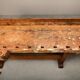 Vintage Wooden Industrial Rustic Carpenter’s Workbench with Two Vises