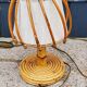 Lampe de table en rotin et bambou des années 70