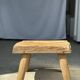 Petite table d'appoint ou tabouret en teck blond quadripode H:30 L43 l30