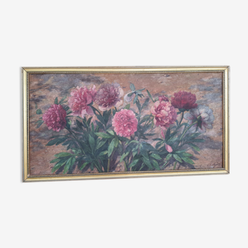 Ancient peonies painting