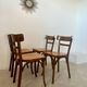 Set of 4 old vintage Baumann 50s wooden bistro chairs