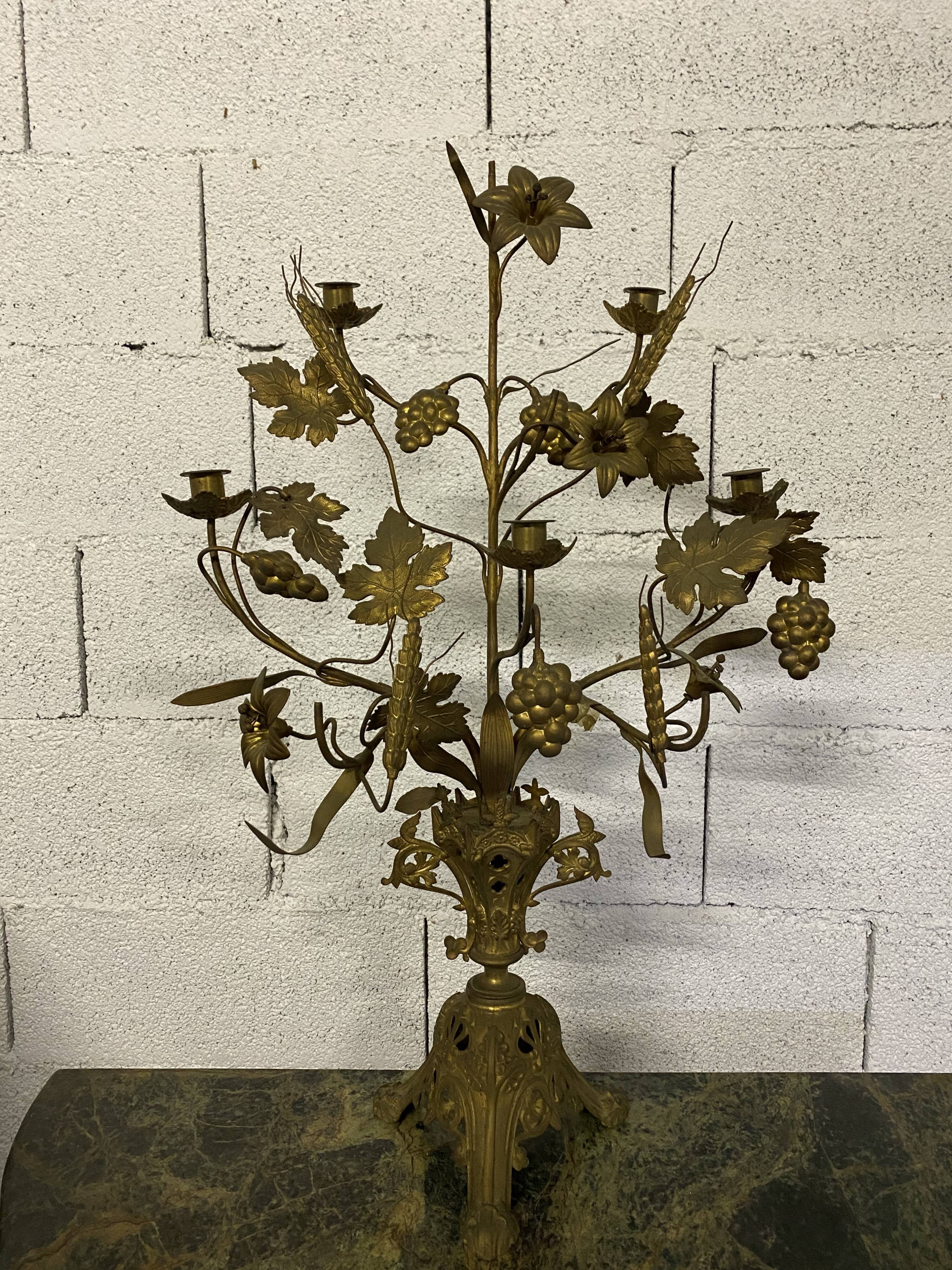 Golden bronze chandelier 19th