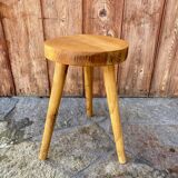 Pair of wooden tripod stools