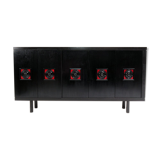 XXL black brutalist sideboard, Belgium 1960’s