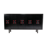 XXL black brutalist sideboard, Belgium 1960’s