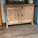 Old low buffet 2 doors in natural wood
