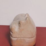Soapstone hippopotamus box