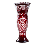 Large antique Bohemian vase, chiseled ruby color