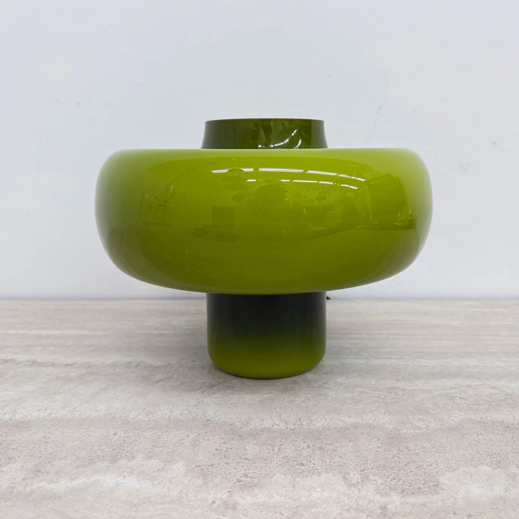 Mid-century design green glass Swedish table lamp, 1970s