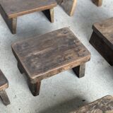 Small stool, side stool in old teak, footrest