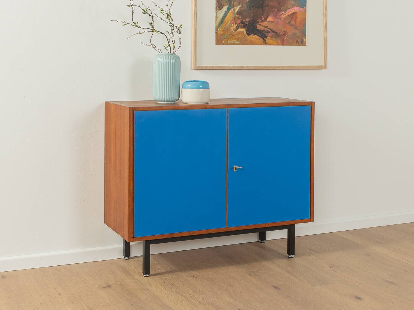 Commode bleue élégante des années 1960 par DeWe