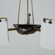 Chandelier à trois bras de style mid-century par Stilnovo. Italie, années 1950.