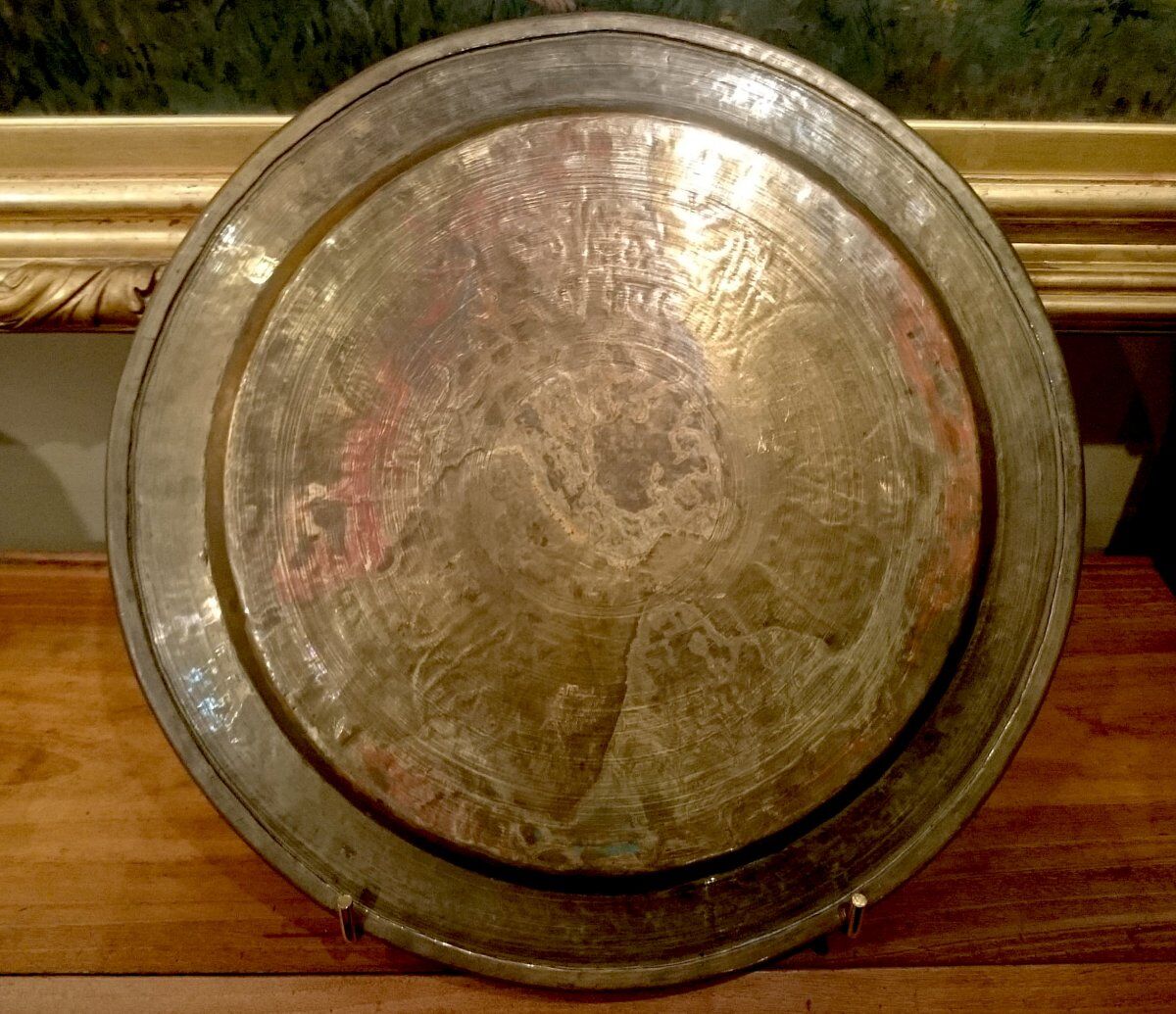 Syrian silver, brass and copper dish