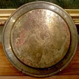 Syrian silver, brass and copper dish