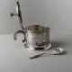 Argent Metal Silver-Plated Art Deco Lidded Box with Spoon, Italian 1930s Table Decor