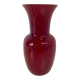 Italian Red and White Murano Glass Vase by Venini