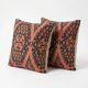 Set of 2 vintage kilim cushion covers 41x41 cm