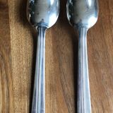 12 Soup spoons Ercuis in silver metal