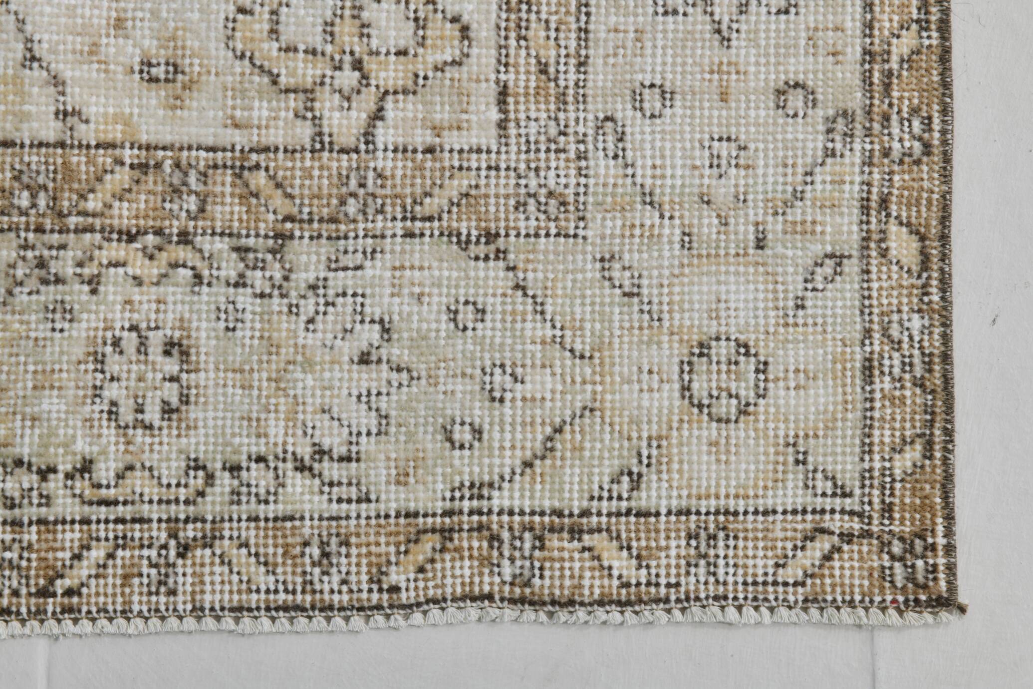 6x9 Beige & Brown Bordered Pattern Turkish Rug, 174x279Cm