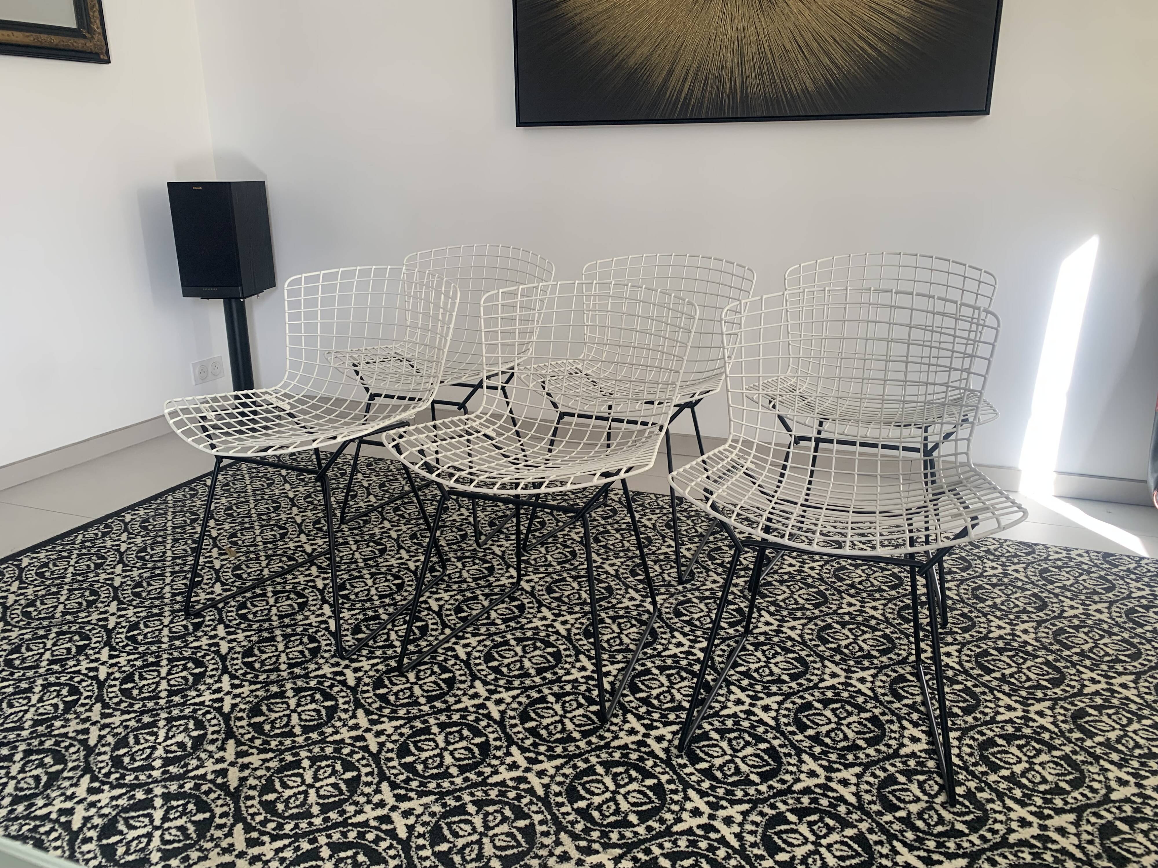Chaises Vintages par Harry Bertoia pour Knoll, 1970’s, Set de six pièces