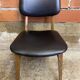 Vintage Scandinavian Chair Beech + Black Skai Seat & Back 60s