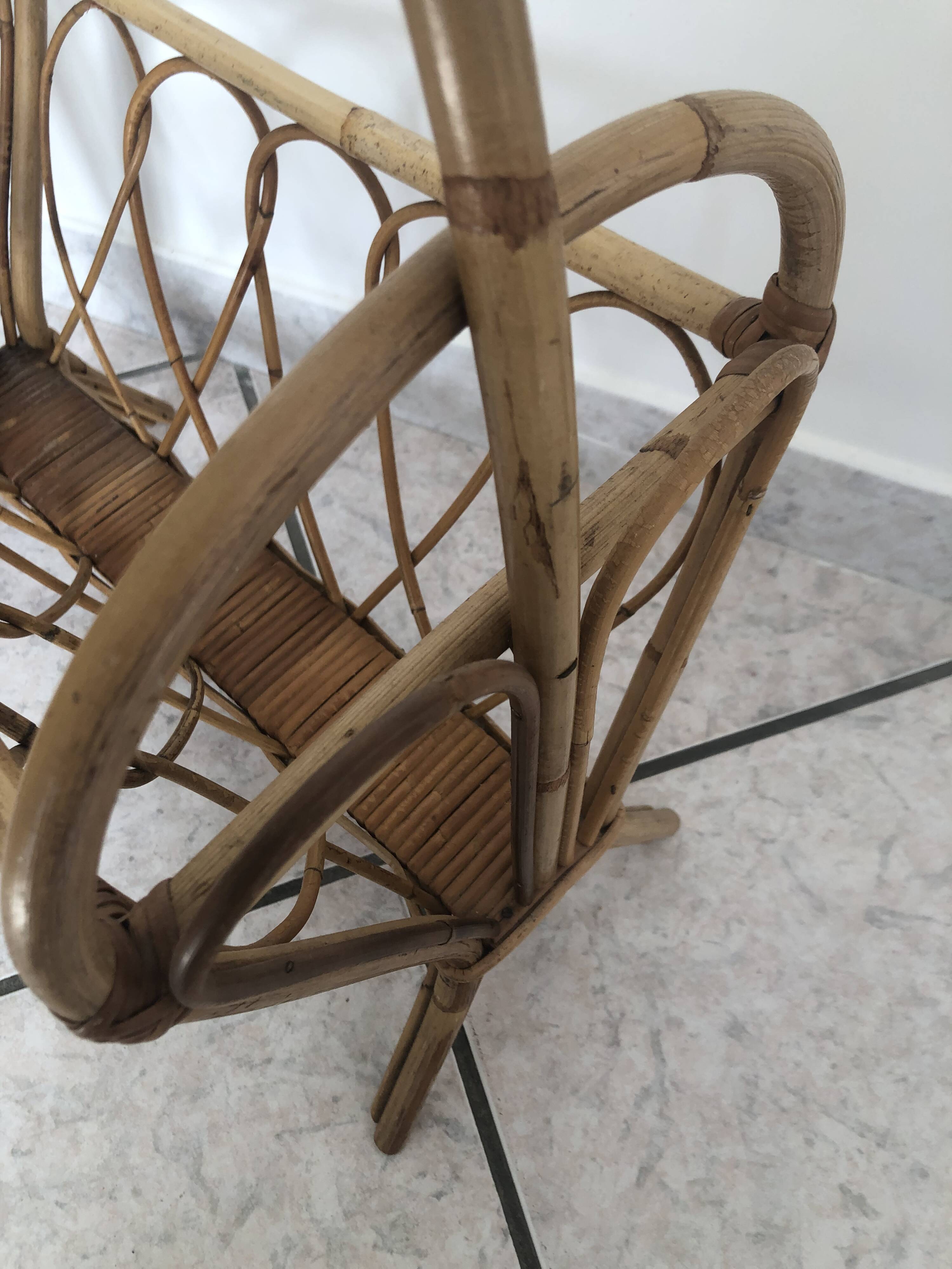 Rattan magazine rack