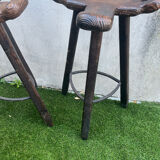 2 Brutalist "Marbella" bar stools, Confonorm Spain, 1960s