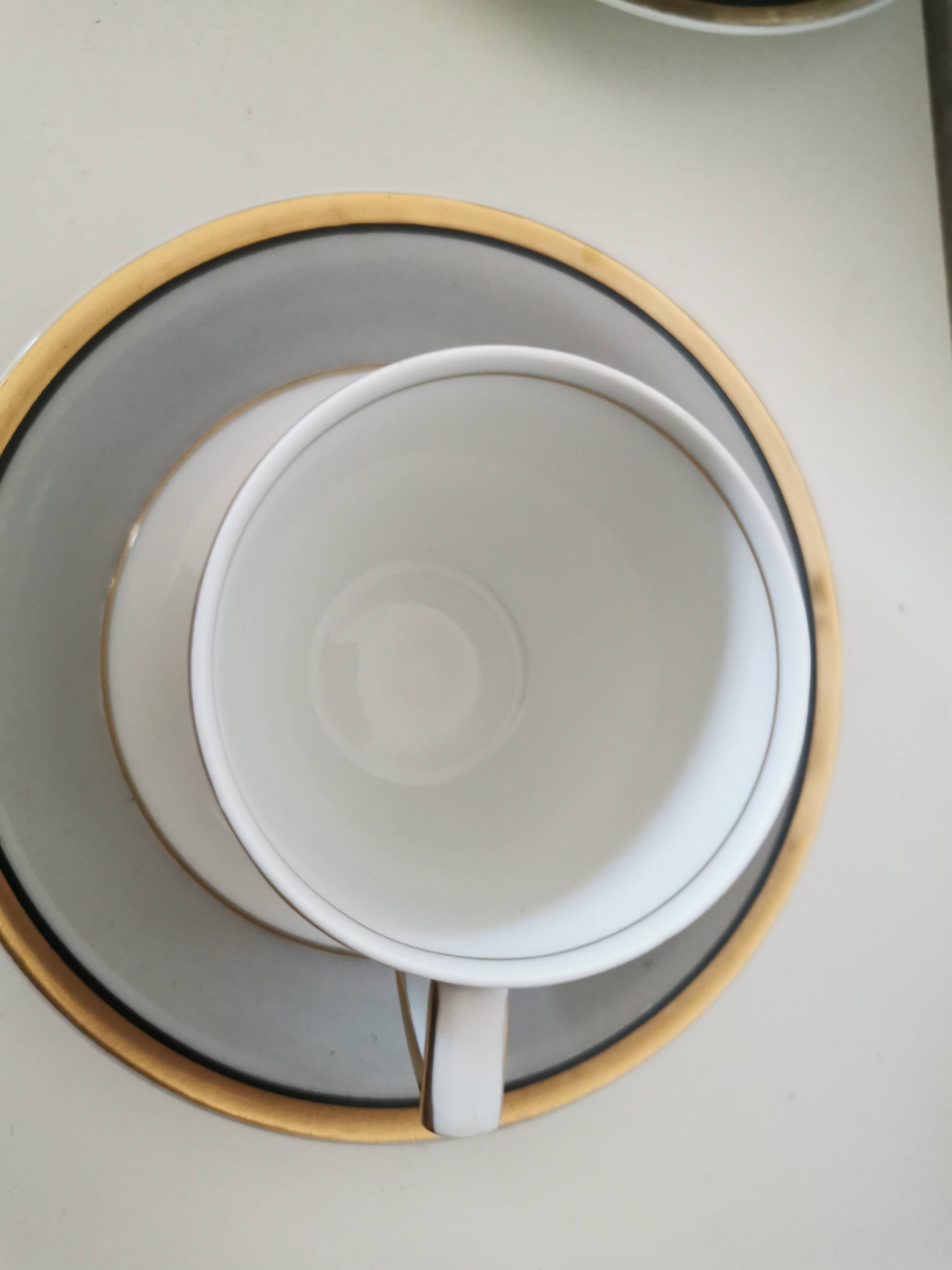 LIMOGES Gaston Sailly coffee service, white, gray and gold