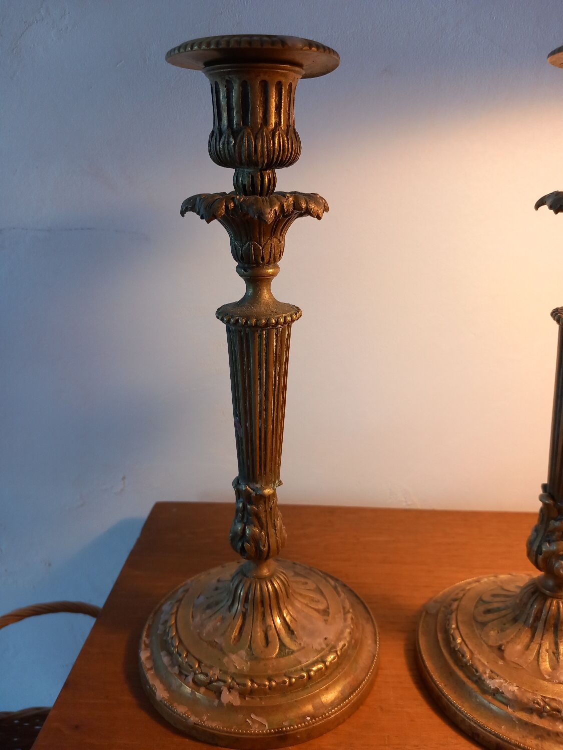 Pair of brass candlesticks