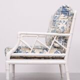 Faux Bamboo Chippendale lounge chair. 1970s France