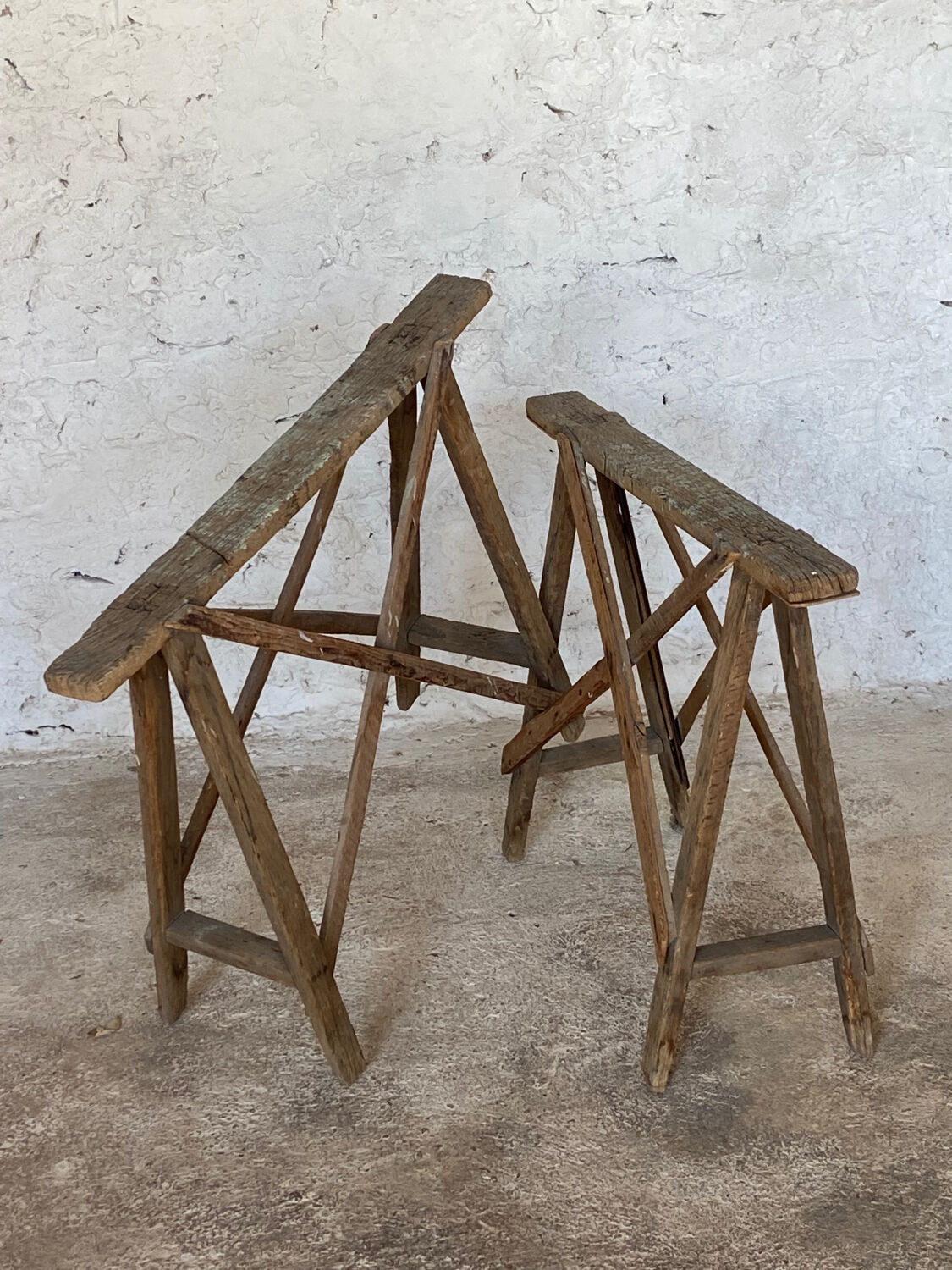 Pair of old workshop trestles