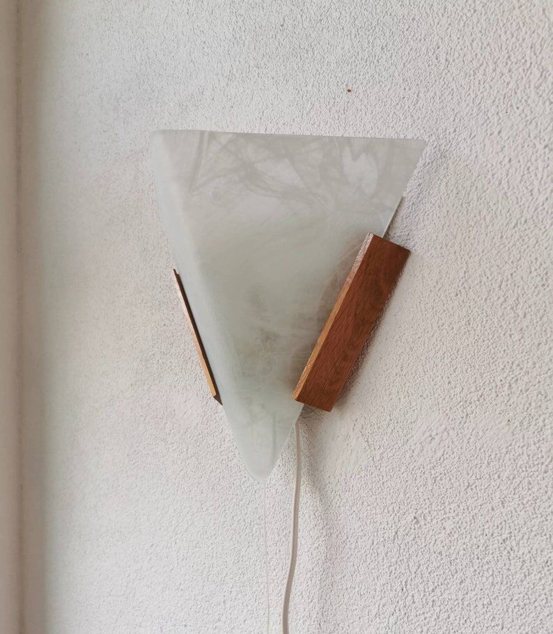 Glass wall lamp, 1980s