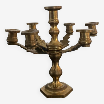 Miniature brass torch candlestick