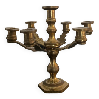 Miniature brass torch candlestick