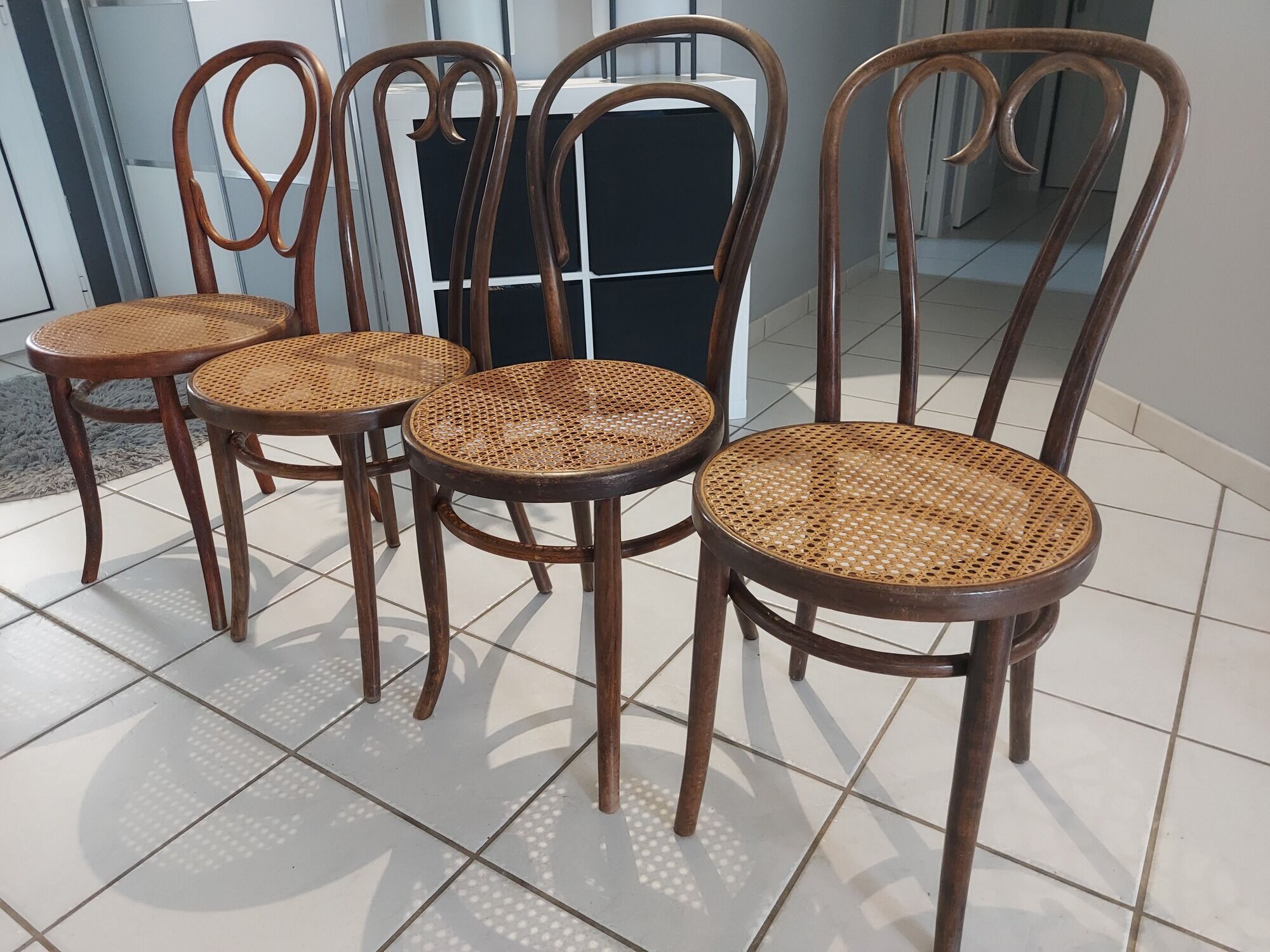 Suite of 4 chairs by Bistrot Thonet and Fischel
