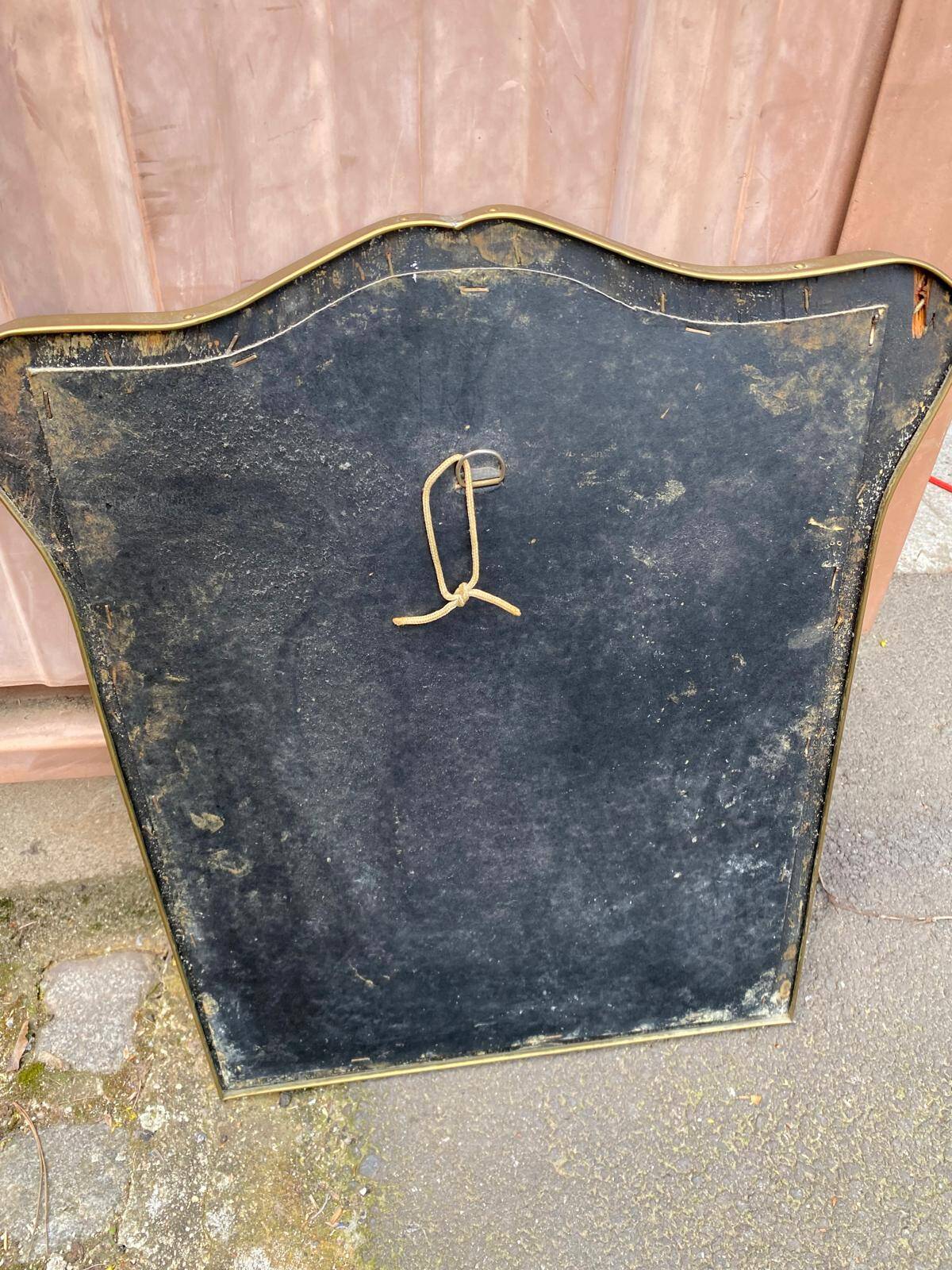 Chinese mirror in gilded brass inspired by Jean Goardère.