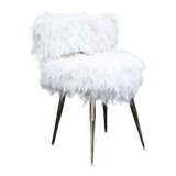 Vintage chair in white moumoute