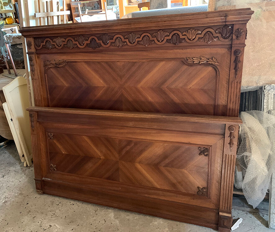 Old carved wooden bed frame