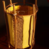 Louis Sognot, table lamp in bamboo and cotton from the 60s.