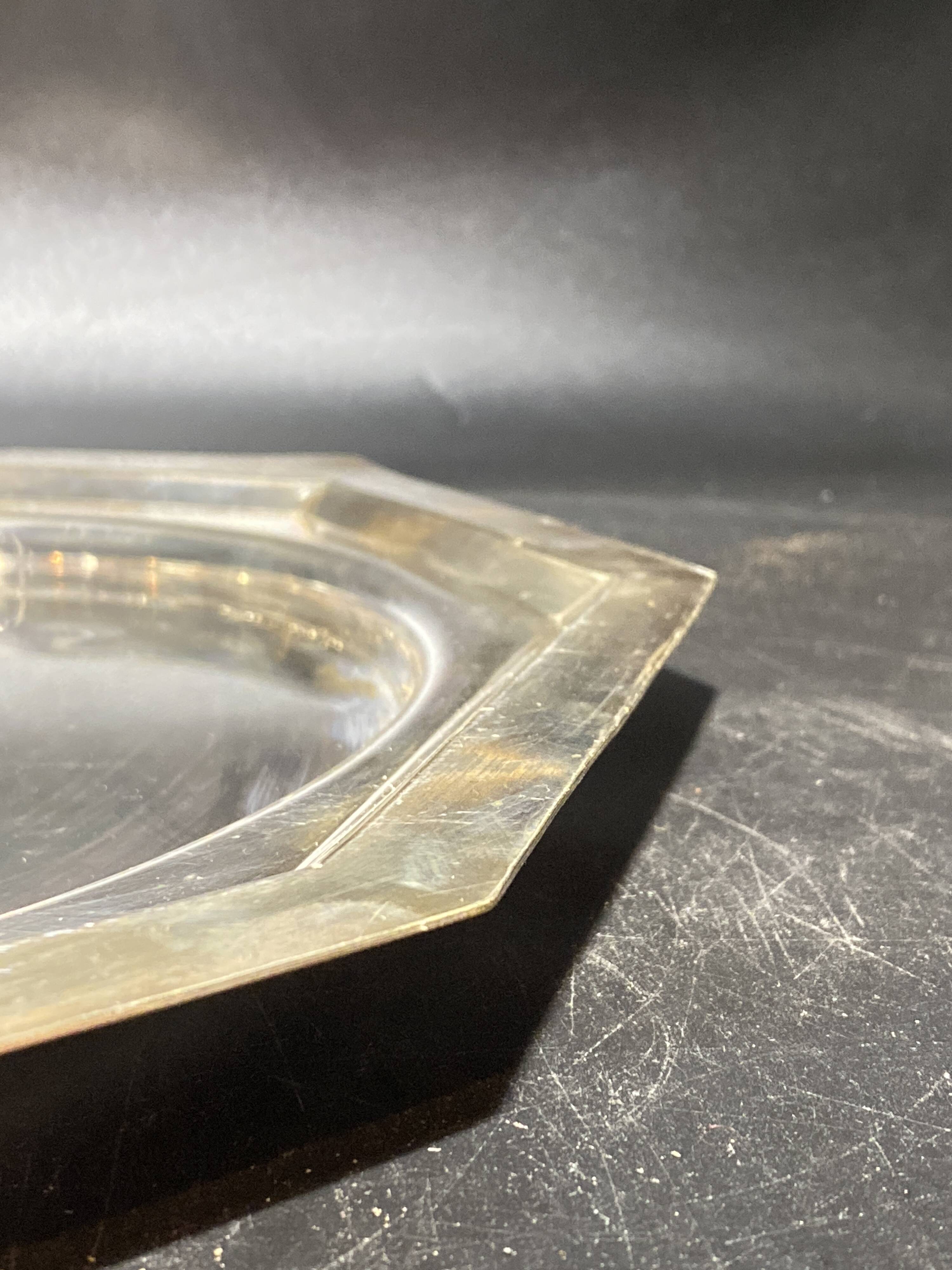 Silver plated metal dish