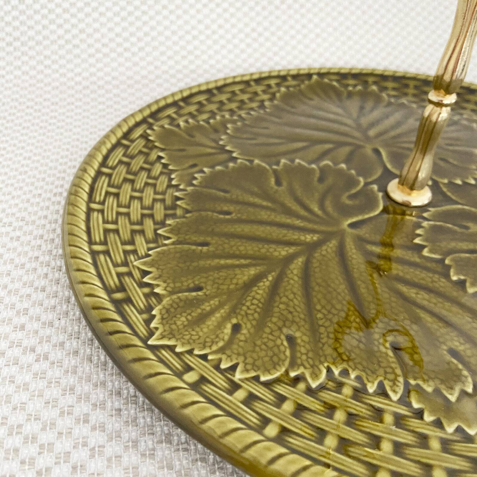 Serving dish / cheese platter – Gien earthenware, 1970s