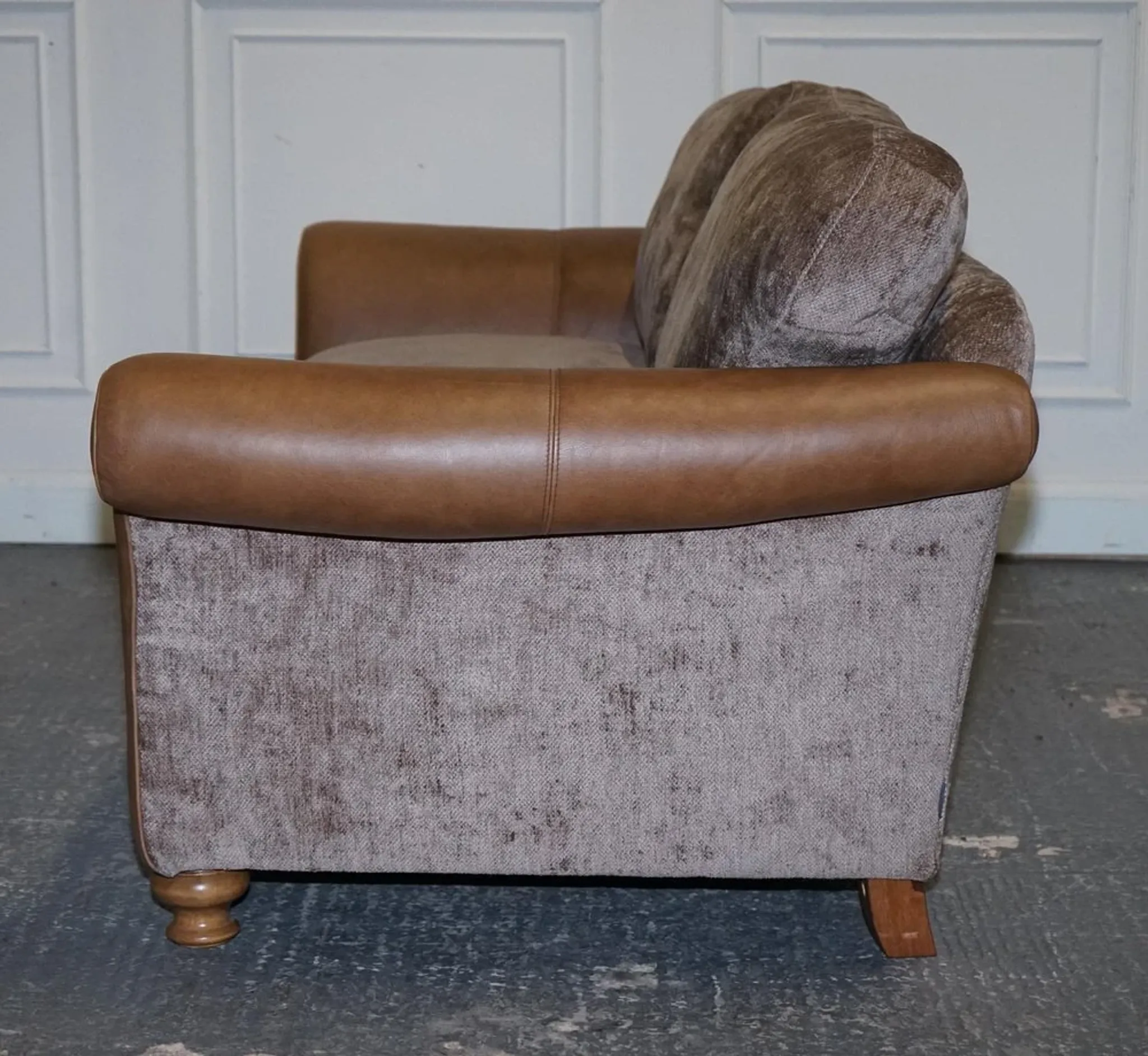 Vintage Three-Seater Sofa in Leather and Fabric by Alexander & James Blake