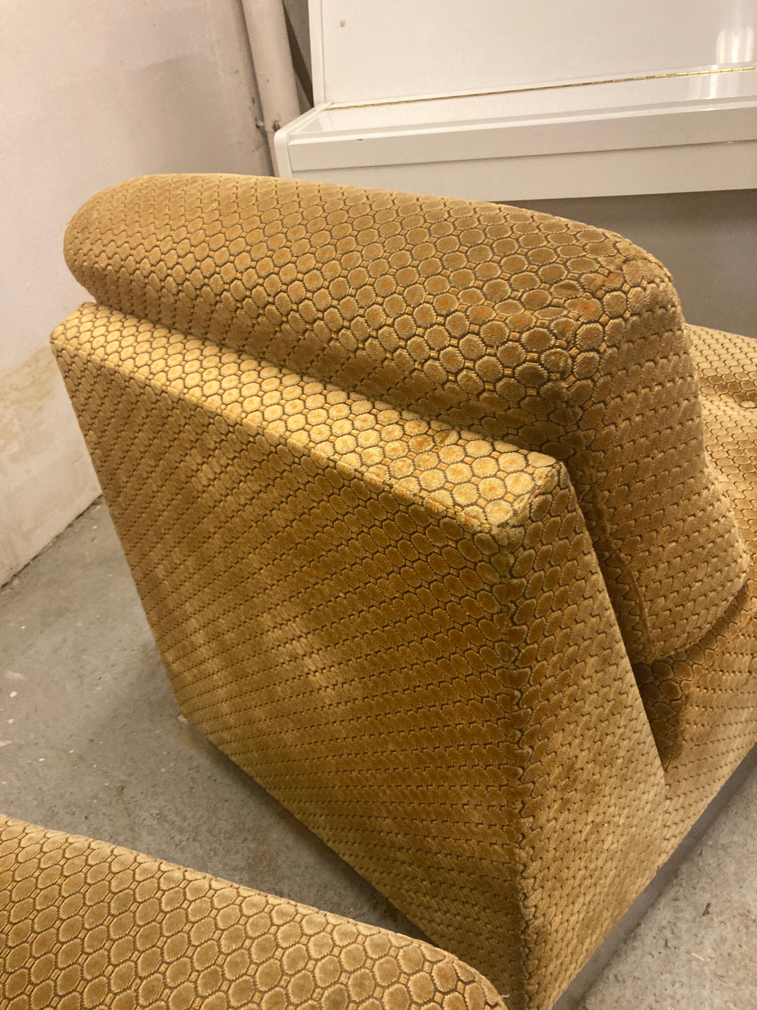 Pair of chauffeuses by Pierre Folie, éditions Jacques Charpentier 70's